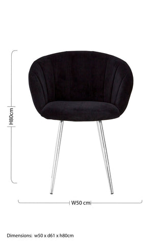 Vogue Black And Silver Velvet Chair
