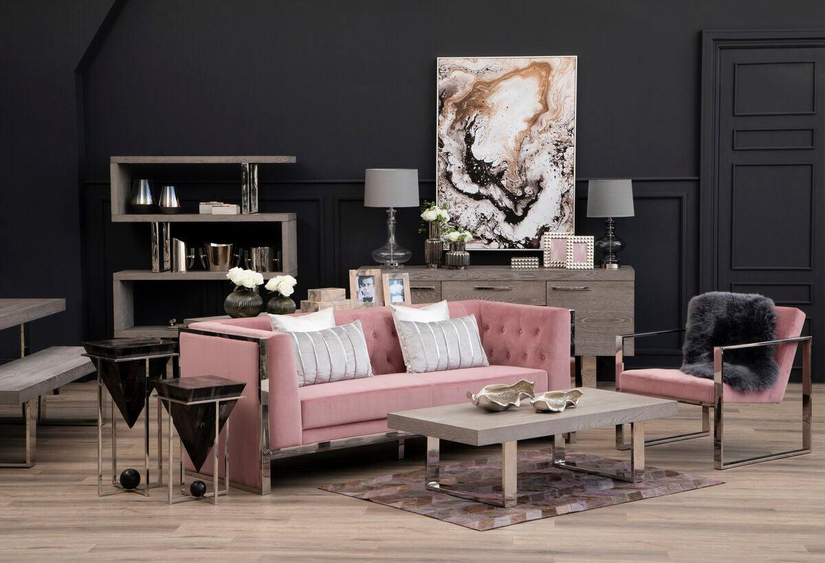 Vogue Pink Velvet Lounge Chair
