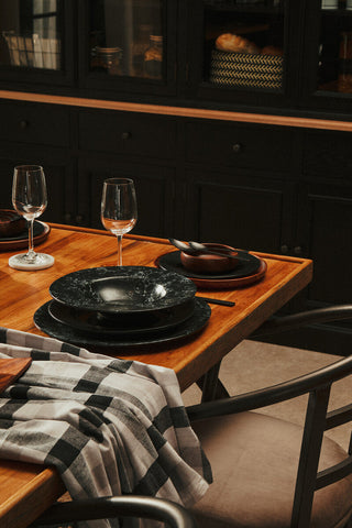 New Foundry Dining Table With Elm Wood Top