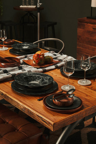 New Foundry Dining Table With Elm Wood Top