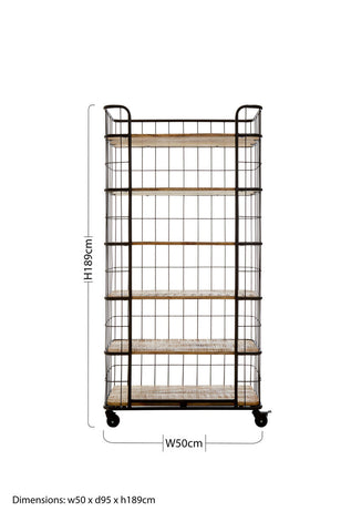 Crest 6 Tier Shelf Unit with Wheels