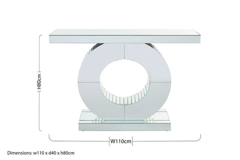 Gianara Mirrored Console Table
