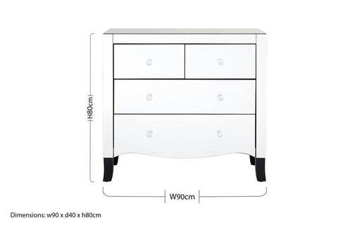 Graciela Chest of 4 Drawers With Mirror Frame