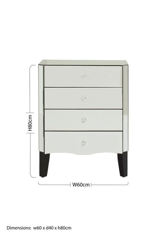 Gabriella Mirrored Chest of 4 Drawers