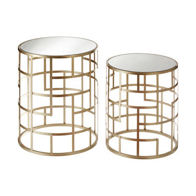 Avantis Set Of 2 Champagne Finish Side Tables