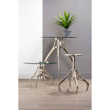 Maxi Crank Mechanism Metal And Glass Table