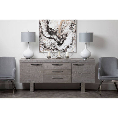 Eliza Grey Velvet Dining Chair With Silver Finish Legs