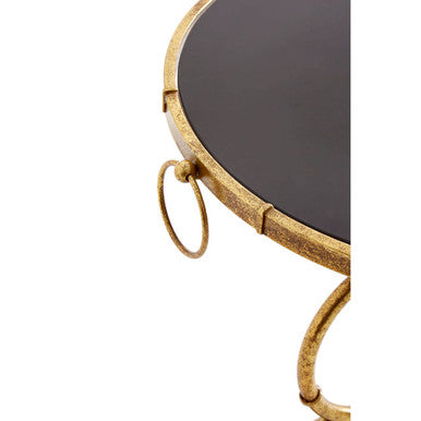 Monroe Black Tempered Glass Top Accent Table