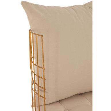 Mantis Gold Finish Wheel Design Chair With Cushion