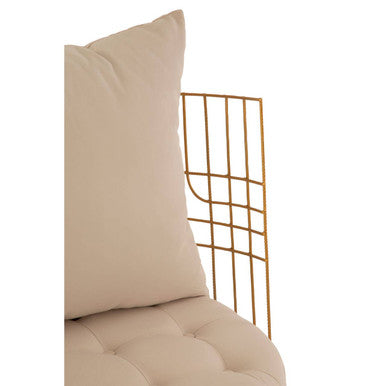 Mantis Gold Finish Wheel Design Chair With Cushion