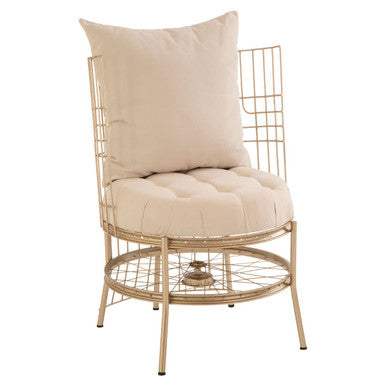 Mantis Champagne Gold Finish Wheel Design Chair