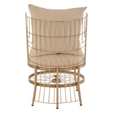 Mantis Champagne Gold Finish Wheel Design Chair