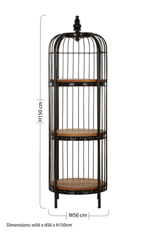 Mantis Medium 3 Tier Black Birdcage Shelf Unit