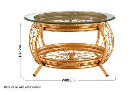 Mantis Gold Finish Coffee Table