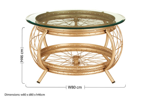 Mantis Champagne Gold Finish Coffee Table
