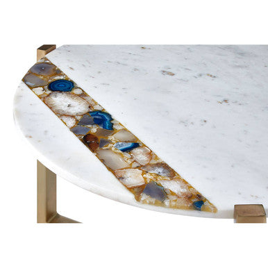 Vizzini Agate Marble Top Round Coffee Table
