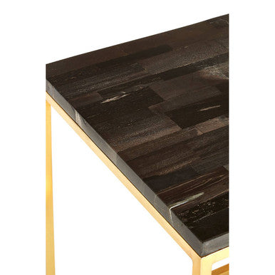 Relic Dark Petrified Wood Square Side Table