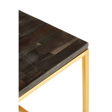 Relic Dark Petrified Wood Square Side Table