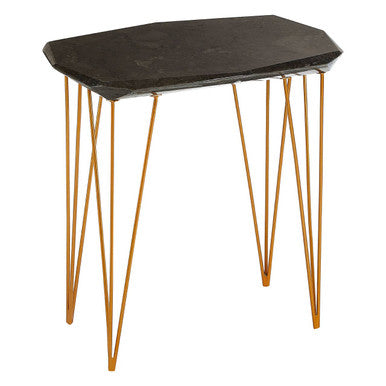 Relic Large Black Marble Top Side Table