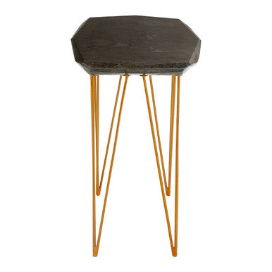 Relic Large Black Marble Top Side Table