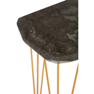 Relic Large Black Marble Top Side Table