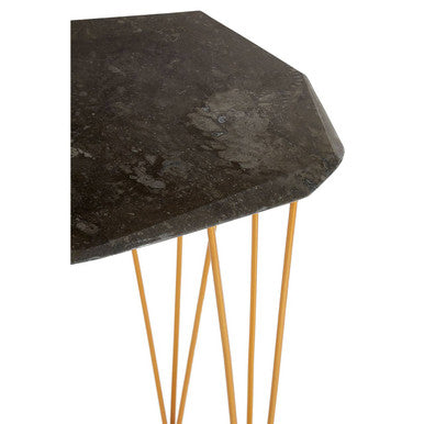 Relic Large Black Marble Top Side Table