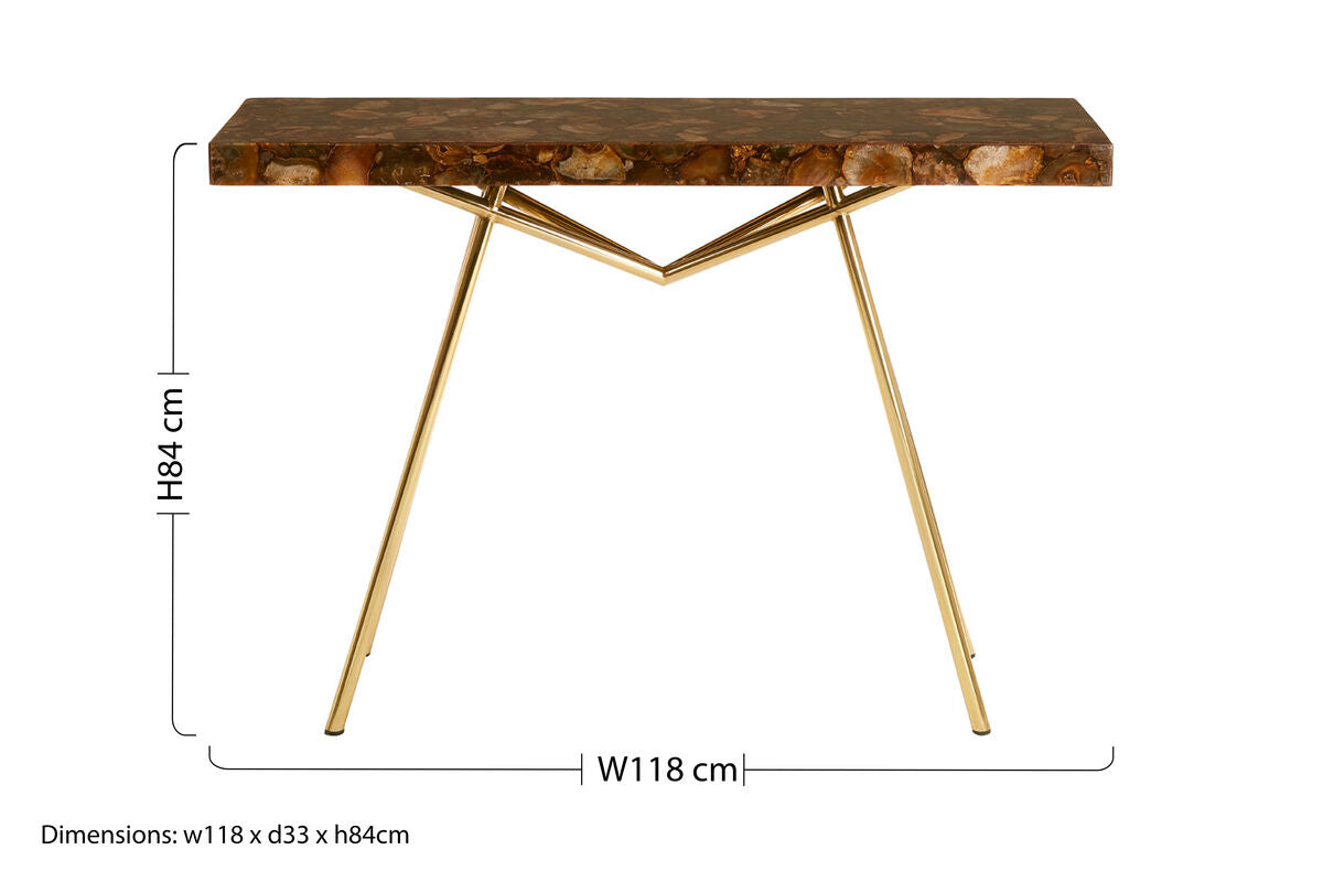 Relic Console Table With Agate Top