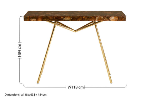Relic Console Table With Agate Top