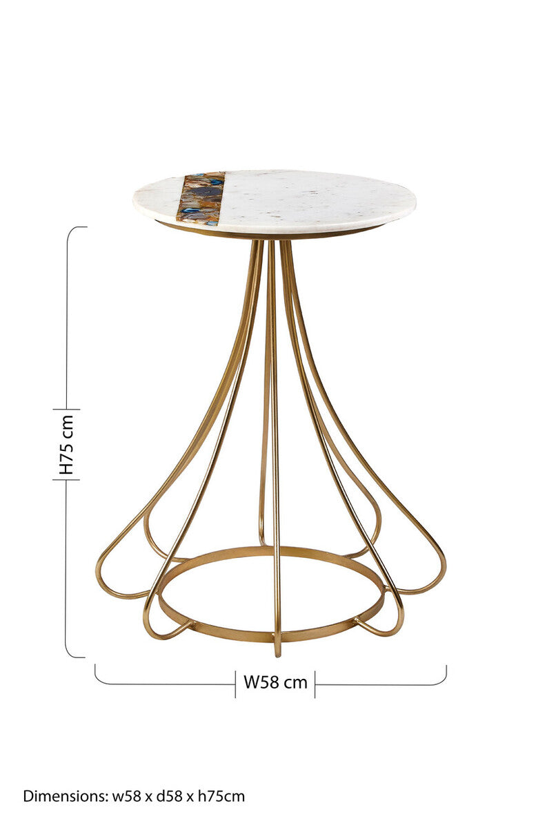 Vizzini Marble And Agate Side Table