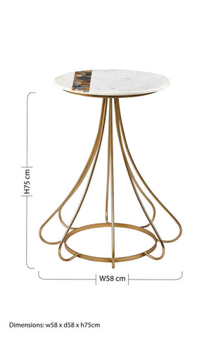 Vizzini Marble And Agate Side Table