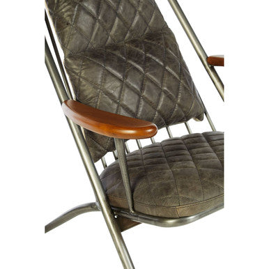 Hoxton Genuine Grey Leather Chair