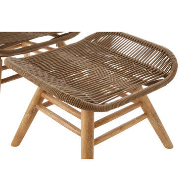 Sisal Latte Rope Lounge Chair And Footstool