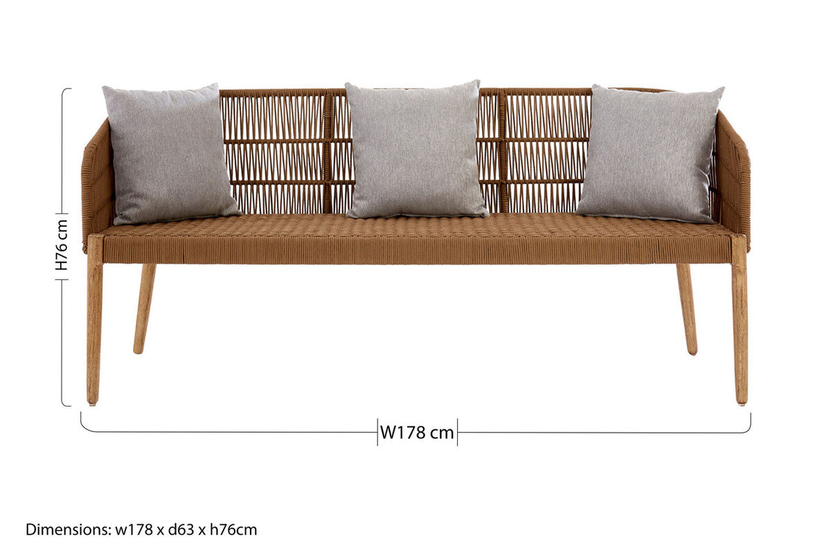 Opus 3 Seat Grey Sofa with Wooden Legs