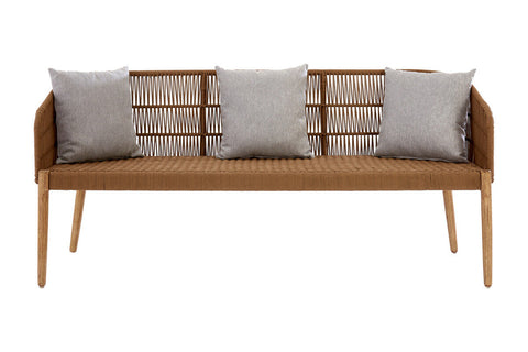 Opus 3 Seat Grey Sofa with Wooden Legs