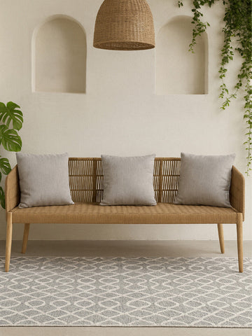 Opus 3 Seat Grey Sofa with Wooden Legs