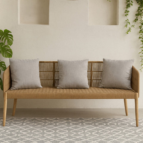 Opus 3 Seat Grey Sofa with Wooden Legs