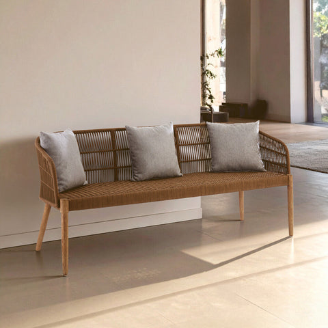 Opus 3 Seat Grey Sofa with Wooden Legs