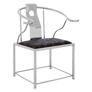 Yasmin Black Velvet And Steel Chair