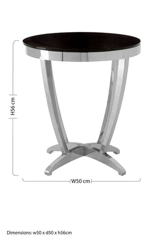 Yasmin Black Tempered Glass Side Table