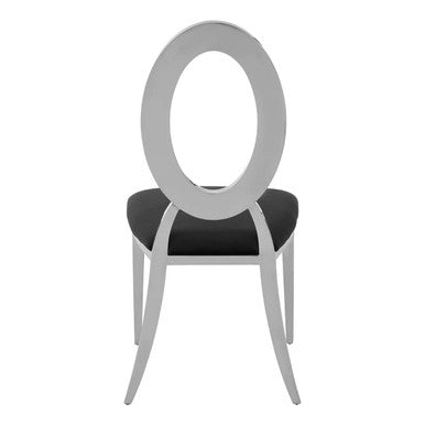 Yasmin Oval Back Black Velvet Dining Chair