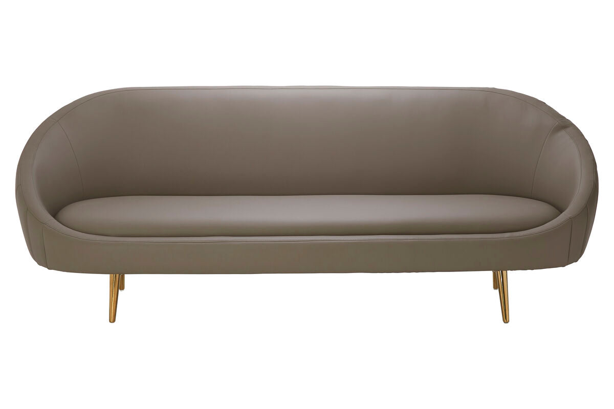 Lagero Brown Leather Effect Sofa