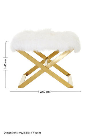 Anafi White Sheepskin Stool