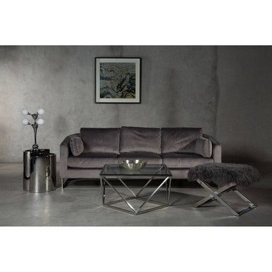 Anafi Grey Sheepskin Stool