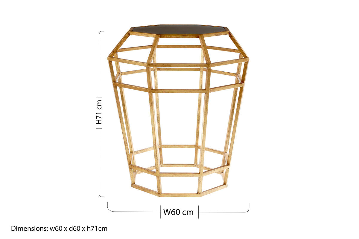 Zariah Mirror Top And Geometric Base Table