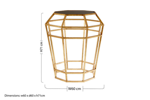 Zariah Mirror Top And Geometric Base Table