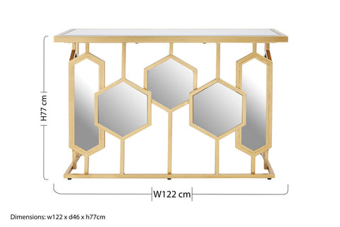 Rio Gold and Mirror Console Table