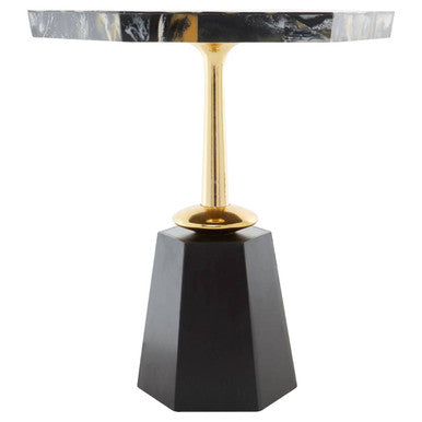 Odell Hexagonal Horn Top Side Table