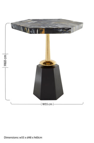 Odell Hexagonal Horn Top Side Table