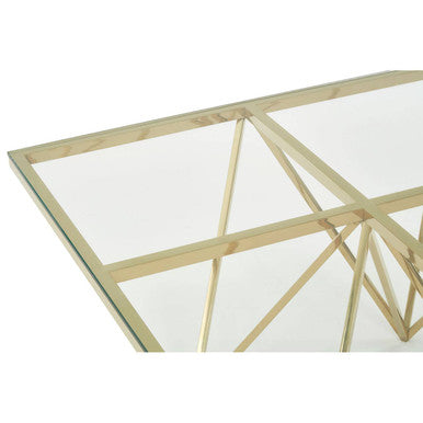 Allure Gold Finish Prismatic Square Coffee Table