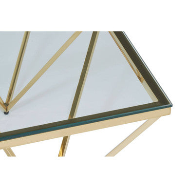 Allure Gold Finish Prismatic Square Coffee Table